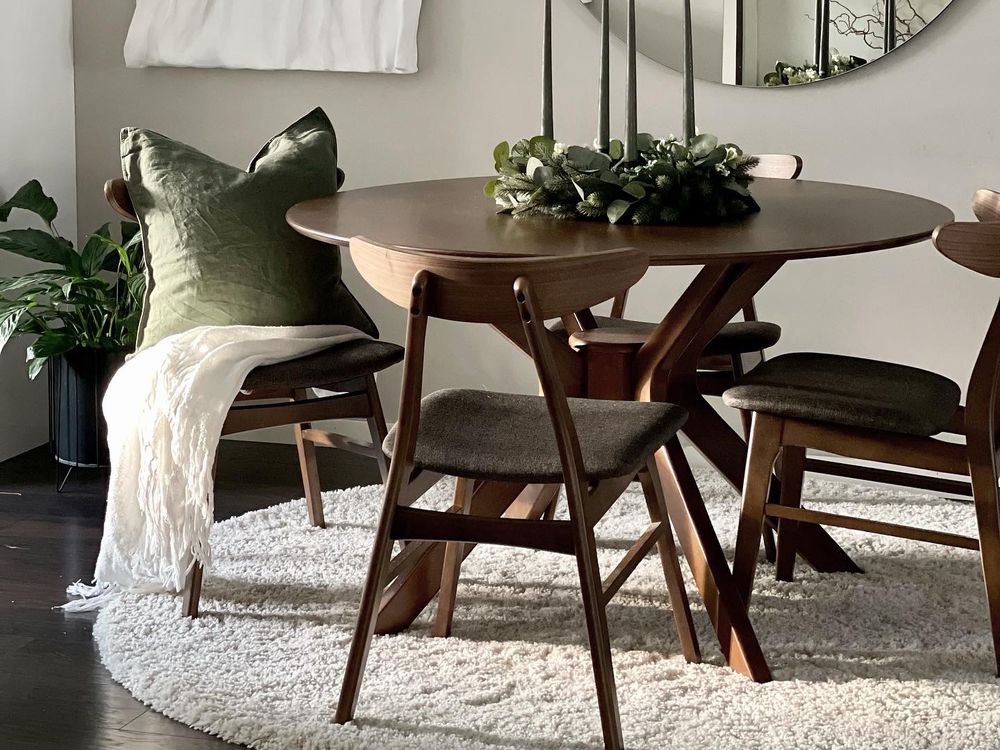 Set of 2 Dining Chairs LYNN Wood Dark Grey Beliani