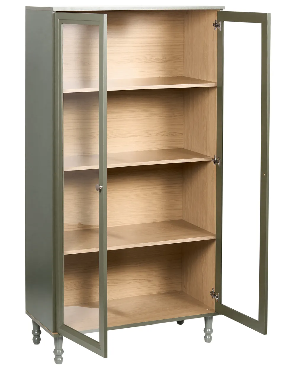 Witryna ze szklaną gablotą TINGLEDALE 80 cm Zielony_1081369