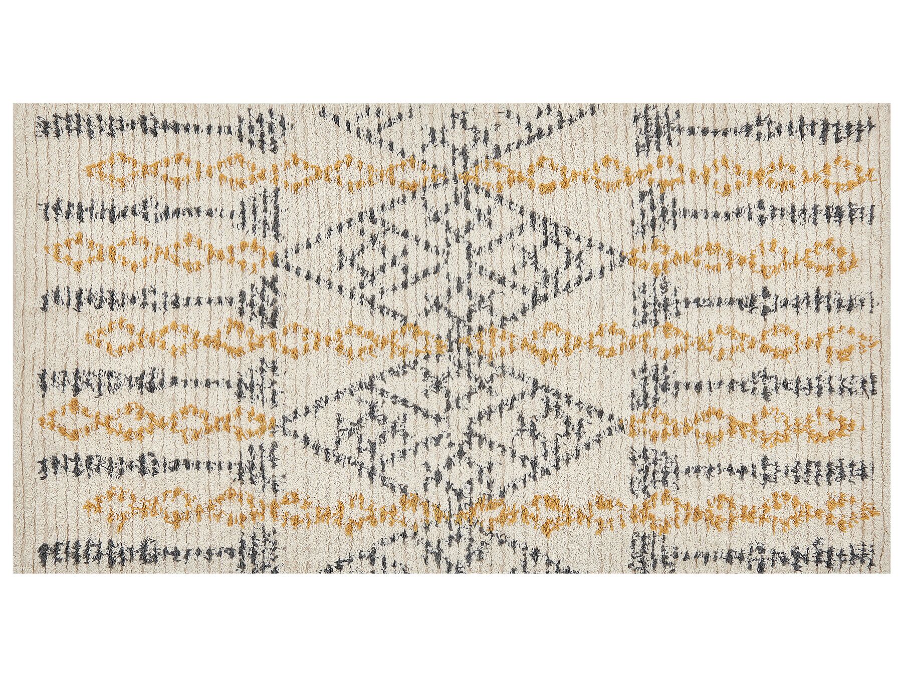 Teppich Baumwolle beige / gelb 80 x 150 cm geometrisches Muster KADAPA_839183