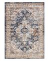 Teppich beige / blau 160 x 230 cm orientalisches Muster Kurzflor DVIN_854301