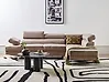 Corner Sofa NORREA Fabric Light Brown Left Hand