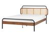 Lit double 140 x 200 cm en bois foncé BOUSSICOURT_931139