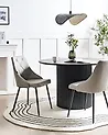 Set of 2 Dining Chairs VALERIE Faux Leather Light Grey