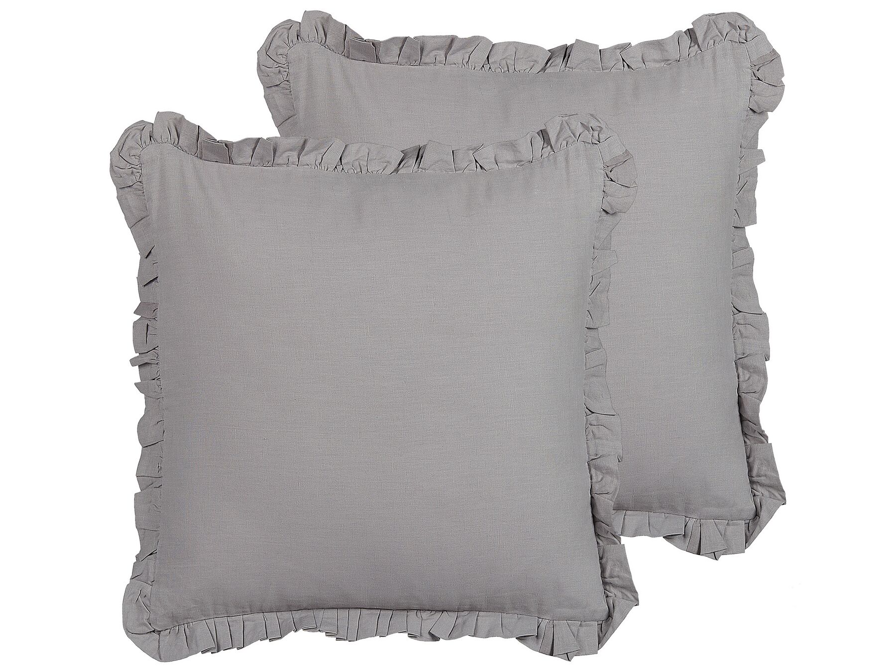 Set of 2 Linen Cushions 45 x 45 cm Grey GLABRA_838485