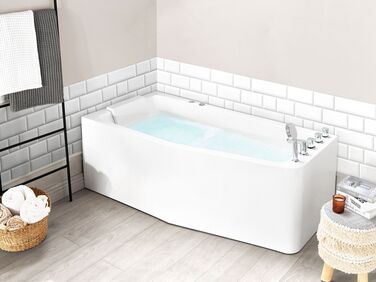 Right Hand Whirlpool Corner Bath 1700 x 800 mm White TALITA