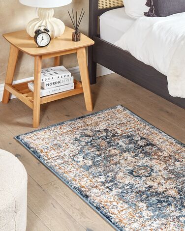 Area Rug 80 x 150 cm Beige and Blue DVIN