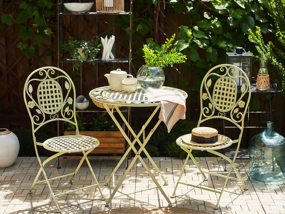 Table bistrot BIVIO 70 cm 70 cm Métal Vert clair