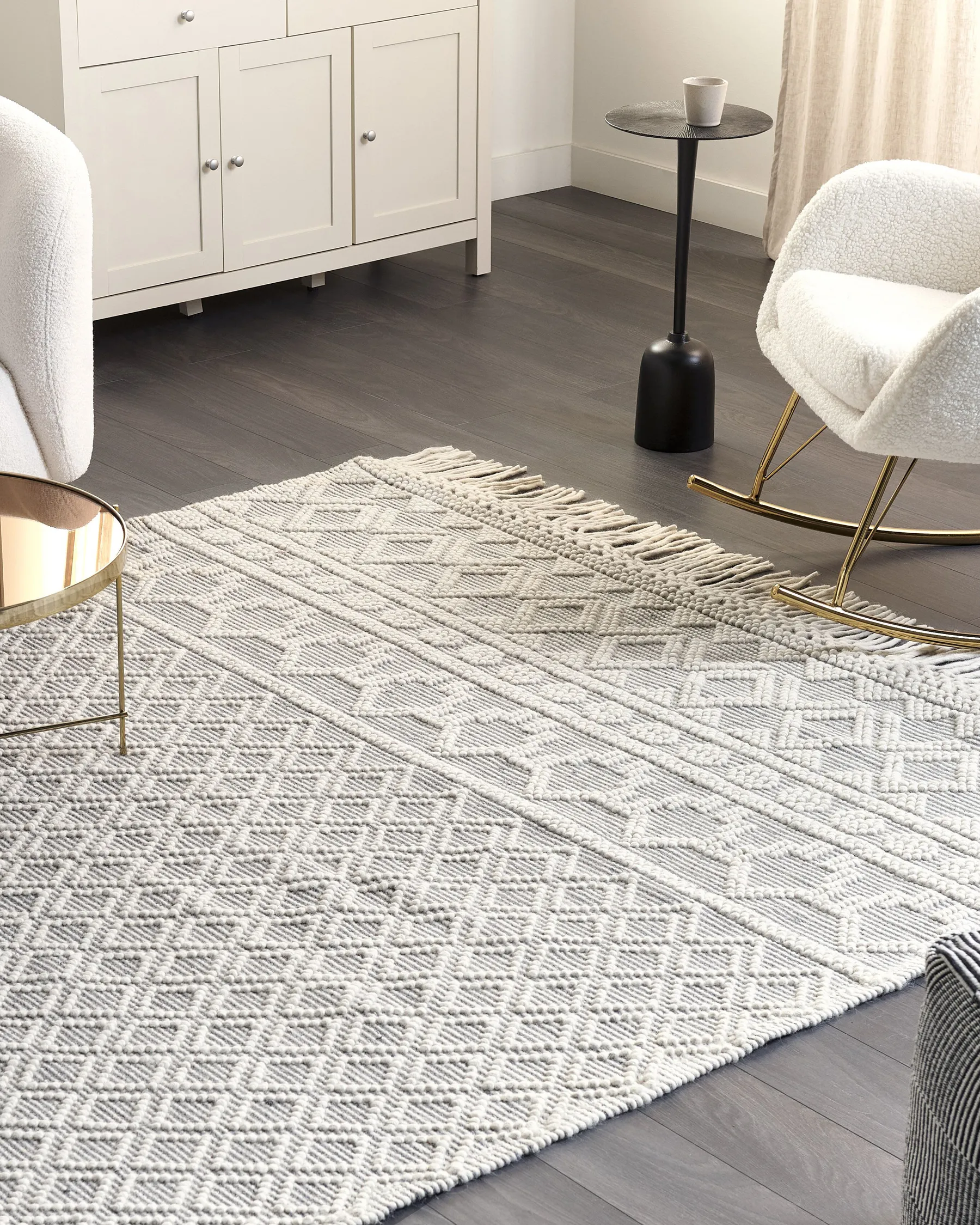 Rug SOLHAN Grey Beige 200 x 300 cm Wool_855616