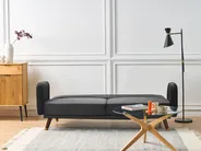 Sofa Bed 3 Seater SENJA Velvet Black_820077