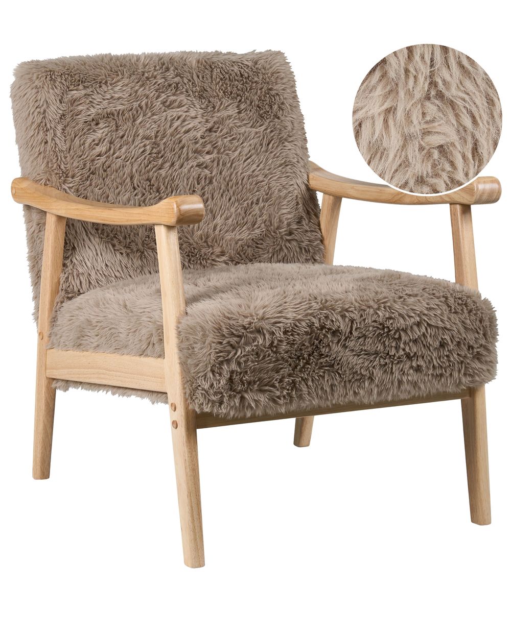 Armchair LEKNES Faux Fur Taupe