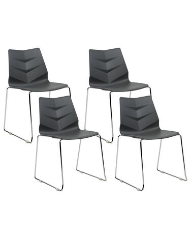 Sada 4 jídelních židlí tmavě šedé HARTLEY