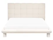 Bett mit Lattenrost Bouclé CRESSAT 160 x 200 cm Cremeweiß_1009055