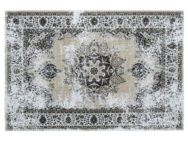 Teppich Baumwolle beige-grau 160 x 230 cm Kurzflor ALMUS