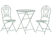 Bistro Set Folding TRENTO Metal Light Green_780732