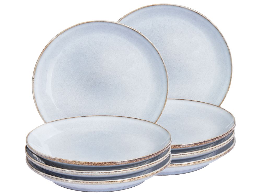 Set van 8 dessertborden JUNIPER Steengoed Lichtblauw