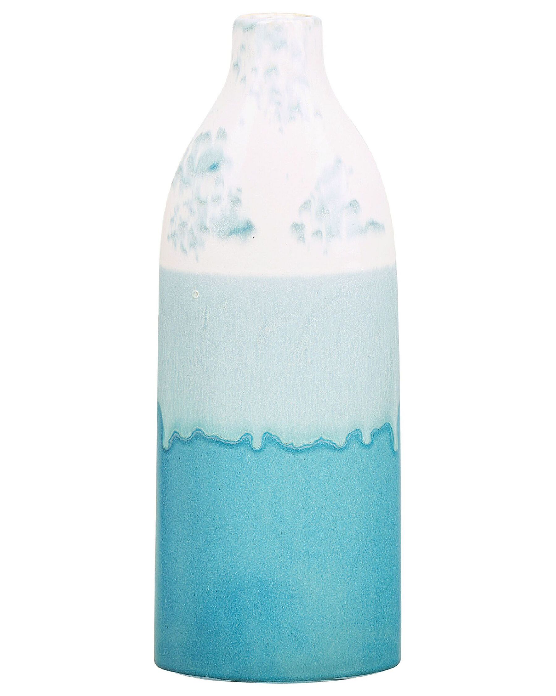 Stoneware Flower Vase 35 cm White and Blue CALLIPOLIS_810571