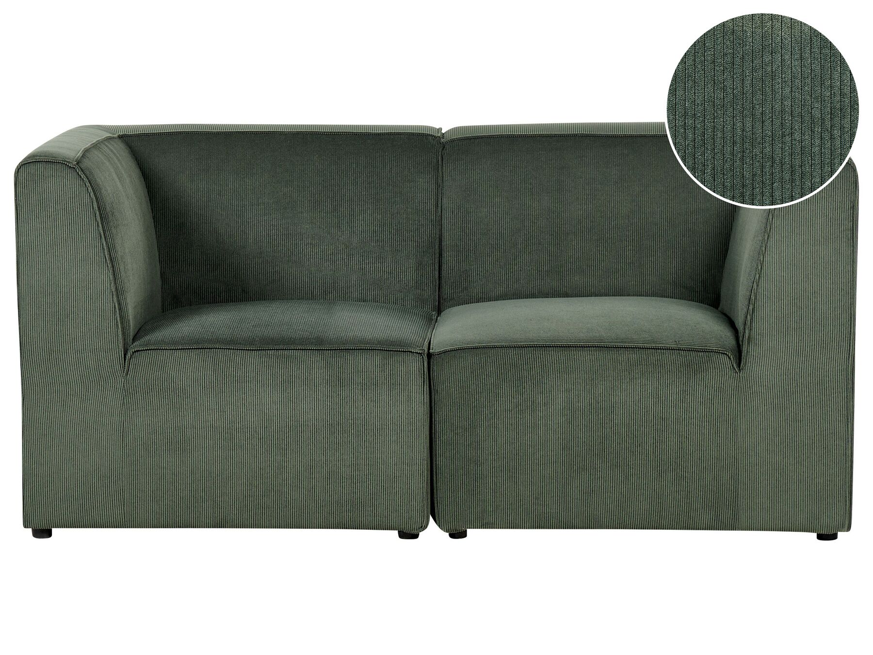 2 Seater Modular Jumbo Cord Sofa Dark Green LEMVIG_875699