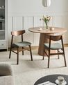 Set of 2 Dining Chairs SMILEY Wood Brown/ Green