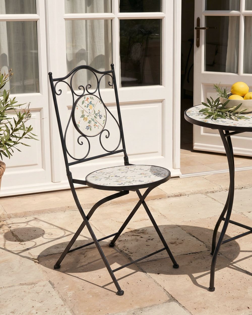 Conjunto de 2 sillas de jardín COLLIO Metal Negro