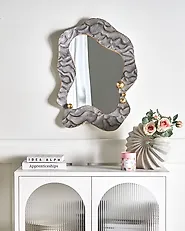 Wall Mirror LINAS 51 cm 67 cm Grey_1184992