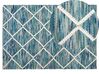Teppich Wolle blau 140 x 200 cm Kurzflor BELENLI_802983