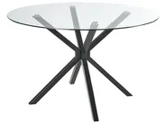 Dining Table MESTON Black 120 cm 120 cm Tempered Glass_998677