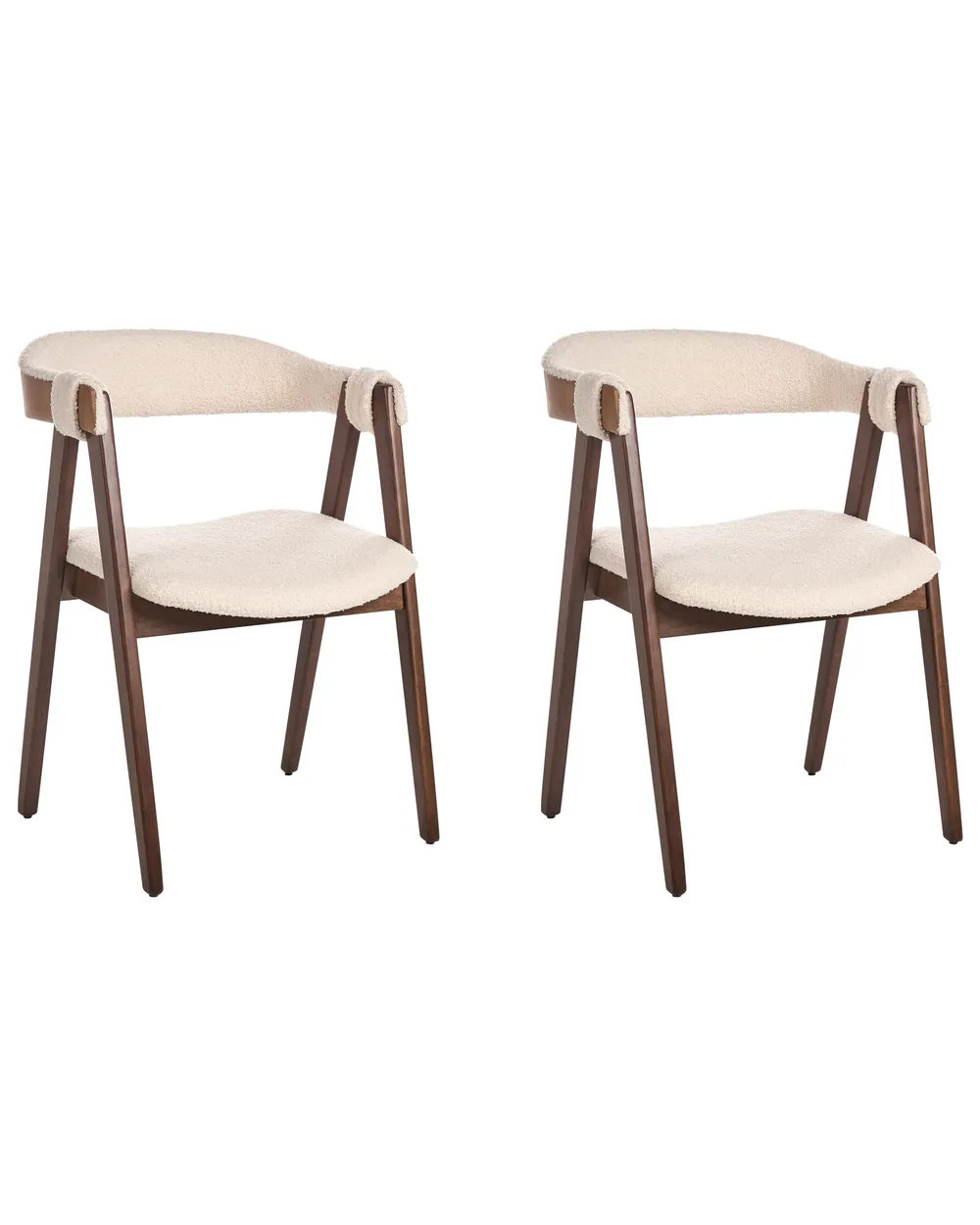 Set of 2 Dining Chairs DAY Boucle Dark Brown/ Beige_949149