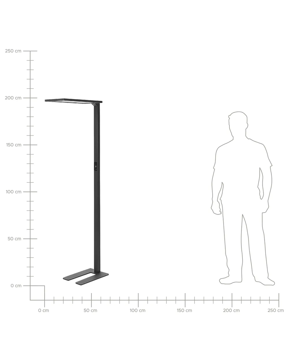 LED Floor Lamp ORION with Motion Sensor Metal Black_868768