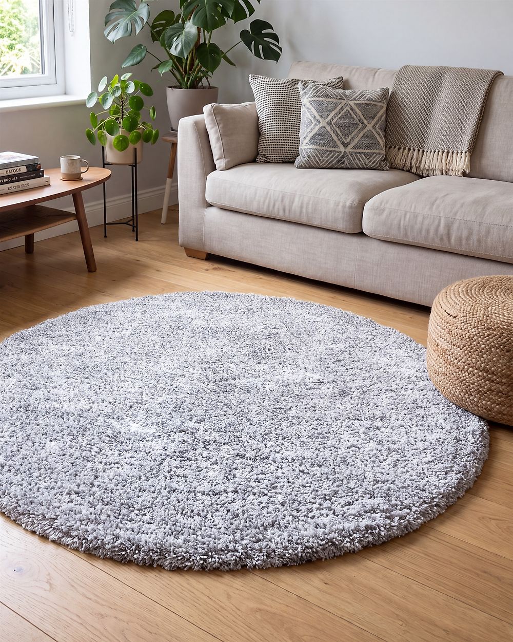 Tappeto Shaggy DEMRE Grigio ø 140 cm