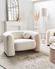 Poltrona LEIREN Velluto Bianco sporco_935953