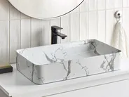 Countertop Basin IPALA 620 x 350 mm Ceramic White Marble_922246