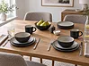 Set of 16 Dinnerware NUTMEG Stoneware Black