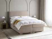 Divan Bed with Storage MAJOR Fabric Taupe 140 x 200 cm (EU Double)_1028134