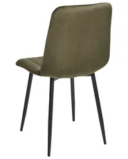 Set of 4 Dining Chairs KALISPELL Velvet Olive Green_1072309