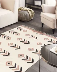Dywan NIAVAN Beżowy 200 x 300 cm Kilim Bawełna_869969