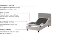 Adjustable Bed Fabric DUKE 90 x 200 cm (EU Single) Beige_763695