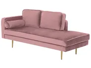 Left-Hand Chaise Longue MIRAMAS Velvet Pink_755592