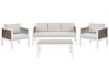 5 Seater Garden Sofa Set White and Brown BORELLO_796135