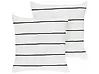Set of 2 Decorative Cushions MILAS 50 x 50 cm Linen Black/ White Striped