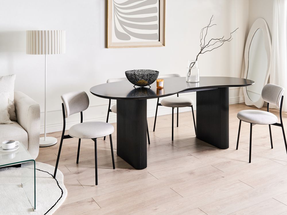Mesa de comedor PEERY Negro 198 cm 93 cm