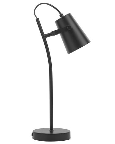 Tischlampe schwarz 39 cm rund FLINT