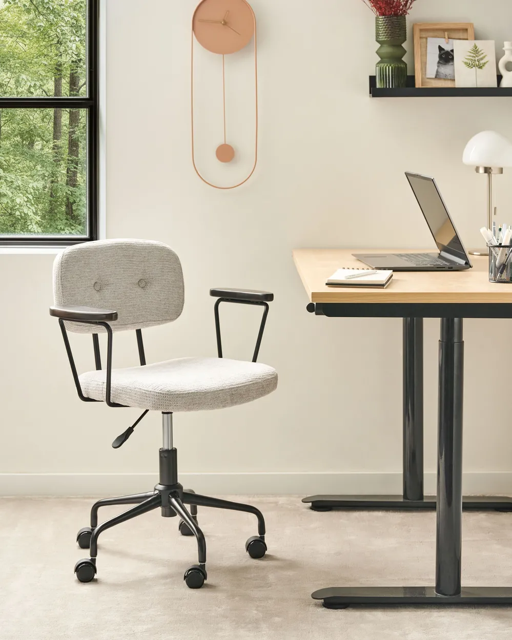 Desk Chair ALGERITA Fabric Light Grey_1064483