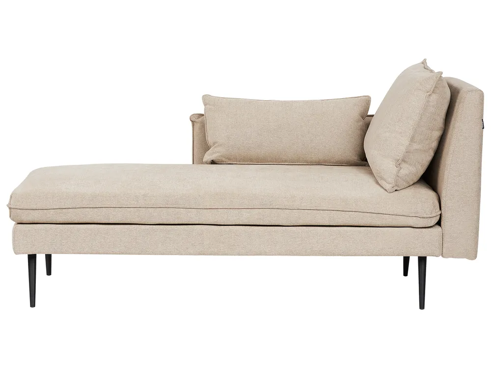Chaise longue derecho YERRES Tela Beige