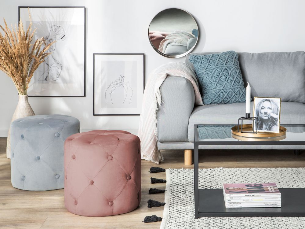 Pouffe COROLLA Velvet Pink