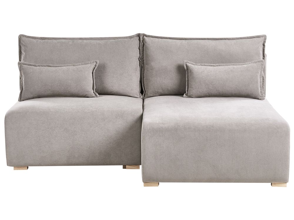 Canapé d'angle modulable NERBO Tissu Gris Côté gauche