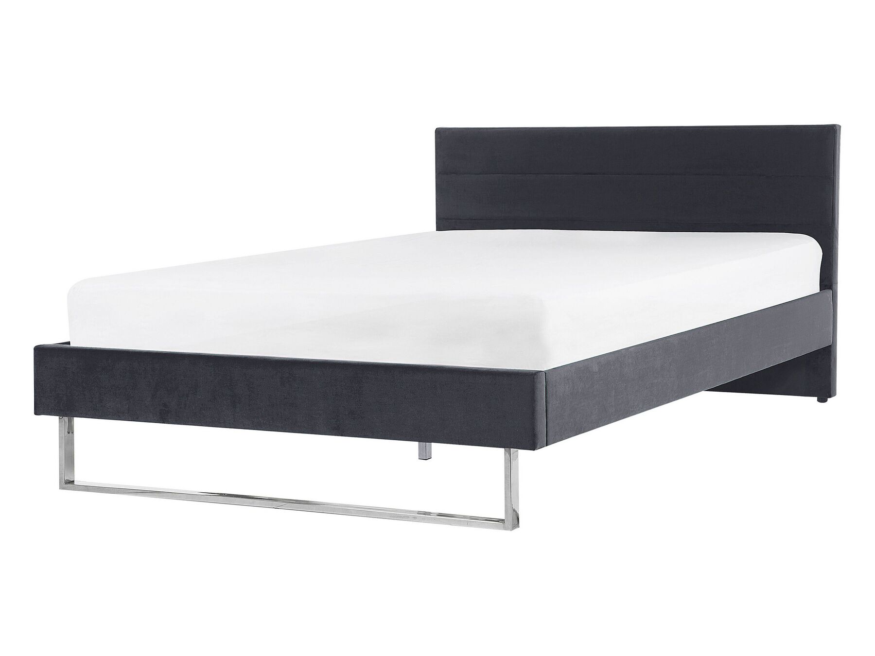 Sametová postel 140 x 200 cm šedá BELLOU_777642
