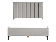 Ottoman Bed SEZANNE Velvet Light Grey 140 x 200 cm (EU Double)_800046