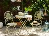 Salon de jardin bistrot table et 2 chaises en acier vert clair BIVIO_806653