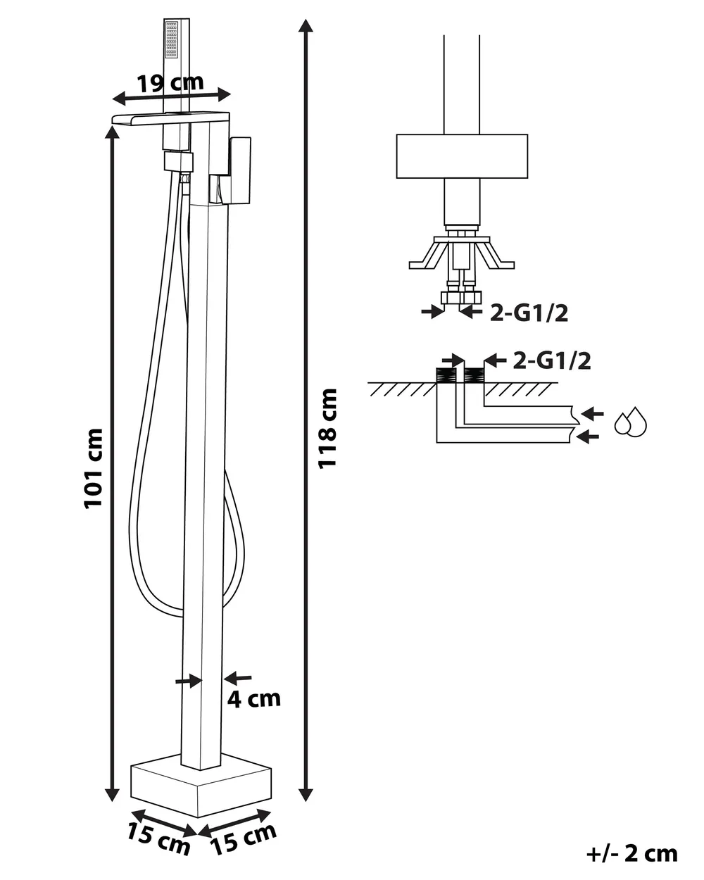 Freestanding Bathtub Faucet BOYOMA Black_786736