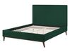 Sametová postel 140 x 200 cm tmavě zelená BAYONNE_744023
